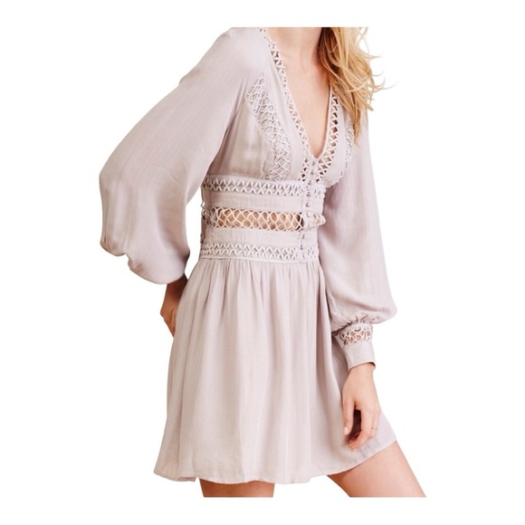 Free People I Think I Love You Crochet Inset Mini Dress - Picture 10 of 10